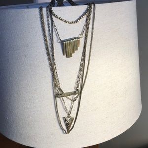 Distressed layered necklace